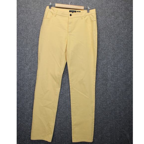 Lafayette 148 New York Womens Size 10 Thompson Yellow Straight Denim Jeans Pants - Picture 1 of 5